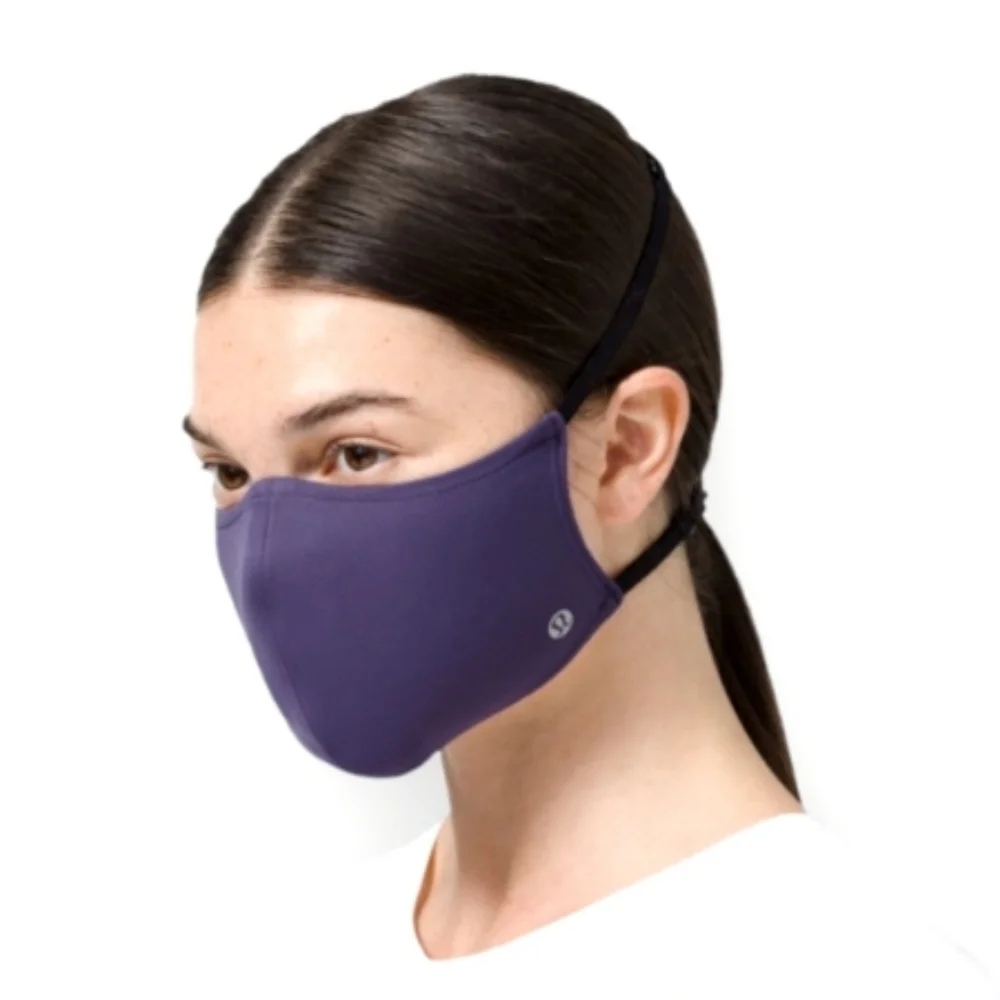 LULULEMON Unisex Double Strap Nulu Face Mask Midnight Orchid Shopping Bag Bundle
